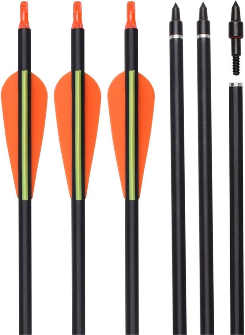 Yls Carbon Archery Arrows Practice Arrows Detachable Arrowhead and Nock 4 inch Streamlined TPU Feathers Perfect for Youth BeginnerTarget Practice and Outdoor Shooting - Image 1